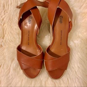 Gap Tan Leather Wedges